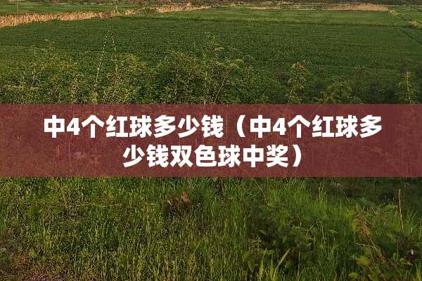 中4个红球多少钱（中4个红球多少钱双色球**）