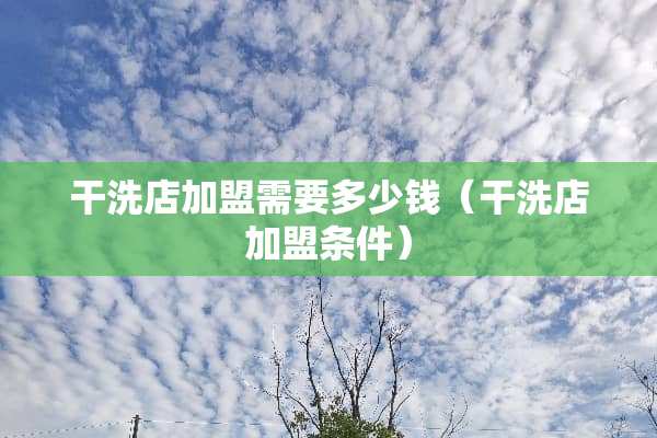 干洗店加盟需要多少钱（干洗店加盟条件）