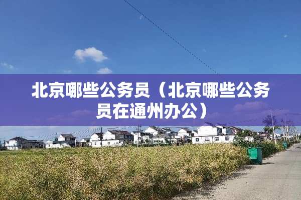 北京哪些公务员（北京哪些公务员在通州办公）