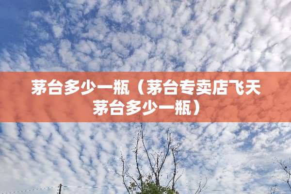 茅台多少一瓶（茅台专卖店飞天茅台多少一瓶）