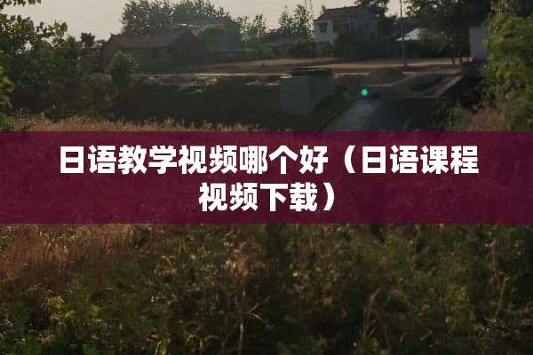 日语教学视频哪个好（日语课程视频下载）