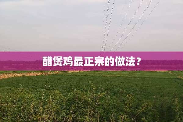 醋煲鸡最正宗的做法？