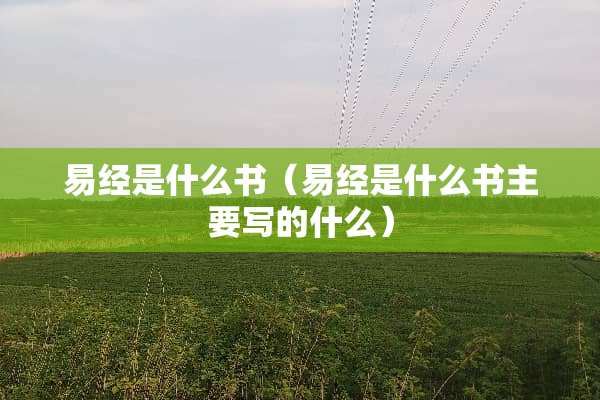 易经是什么书（易经是什么书主要写的什么）