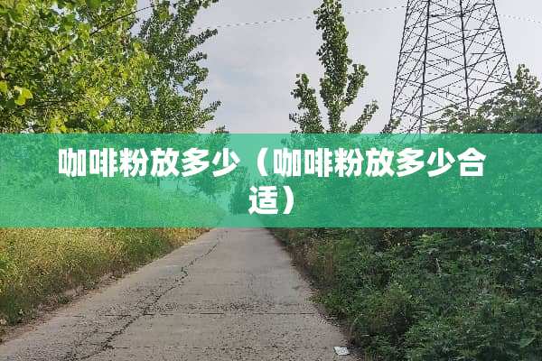 咖啡粉放多少（咖啡粉放多少合适）