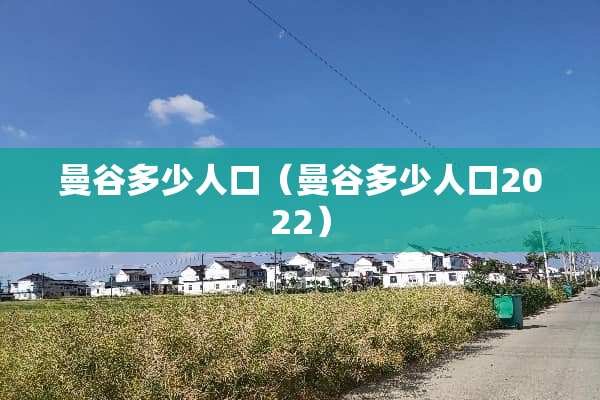 曼谷多少人口（曼谷多少人口2022）