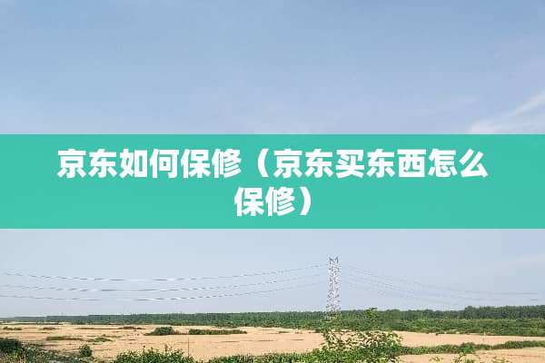 京东如何保修（京东买东西怎么保修）