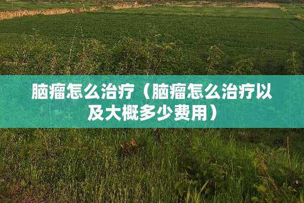 脑瘤怎么治疗（脑瘤怎么治疗以及大概多少费用）
