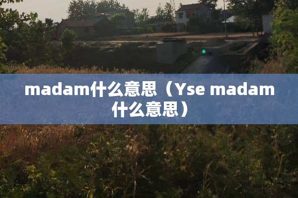 madam什么意思（Yse madam什么意思）