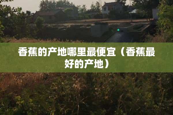 香蕉的产地哪里最便宜（香蕉最好的产地）