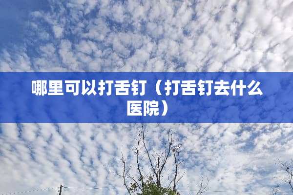 哪里可以打舌钉（打舌钉去什么医院）