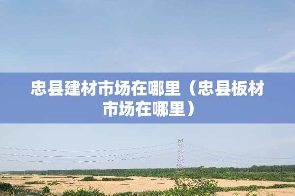 忠县建材市场在哪里（忠县板材市场在哪里）