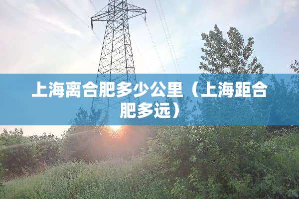 上海离合肥多少公里（上海距合肥多远）