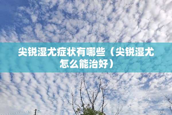 尖锐湿尤症状有哪些（尖锐湿尤怎么能治好）