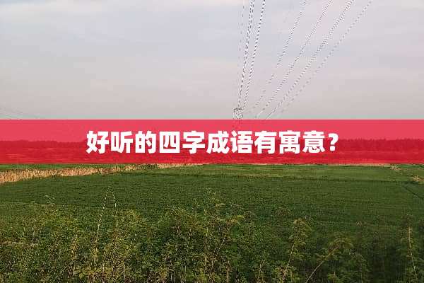 好听的四字成语有寓意？