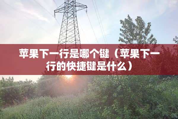 苹果下一行是哪个键（苹果下一行的快捷键是什么）