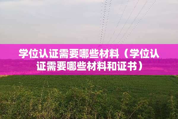 学位认证需要哪些材料（学位认证需要哪些材料和证书）