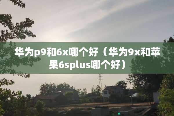 华为p9和6x哪个好（华为9x和苹果6splus哪个好）