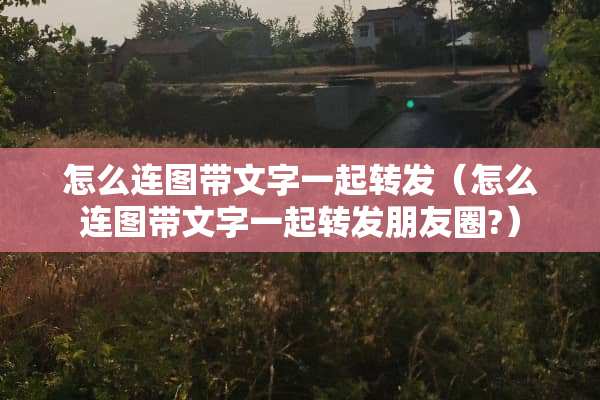 怎么连图带文字一起转发（怎么连图带文字一起转发朋友圈?）