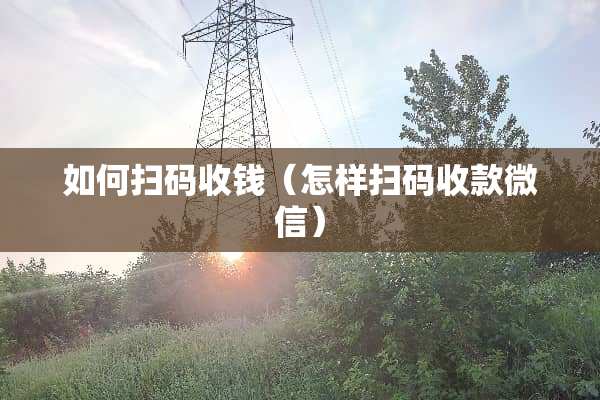 如何扫码收钱（怎样扫码收款微信）