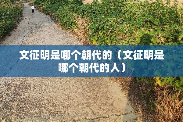 文征明是哪个朝代的（文征明是哪个朝代的人）