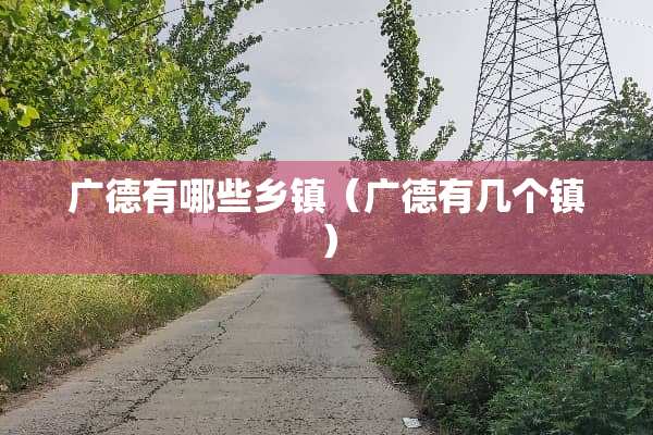 广德有哪些乡镇（广德有几个镇）