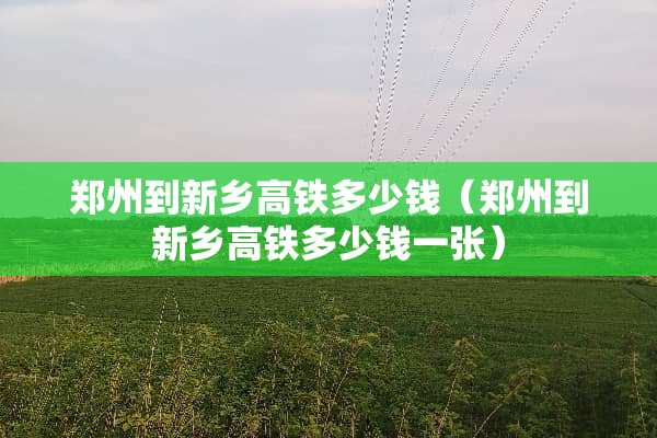 郑州到新乡高铁多少钱（郑州到新乡高铁多少钱一张）