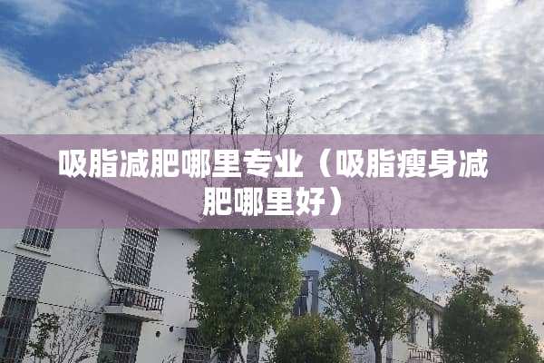 吸脂减肥哪里专业（吸脂瘦身减肥哪里好）