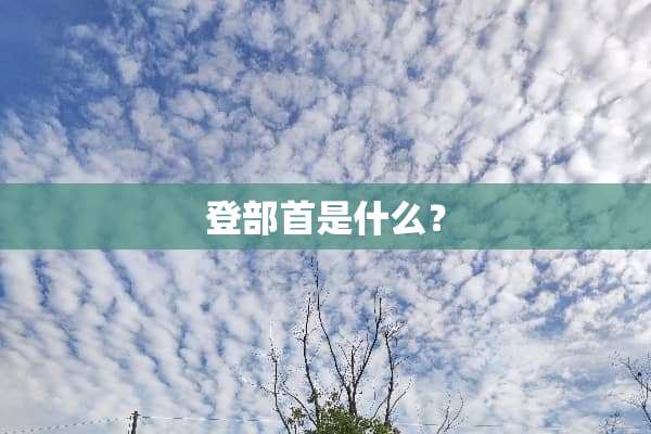 登部首是什么？