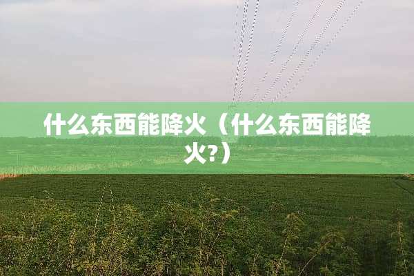 什么东西能降火（什么东西能降火?）
