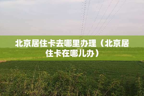 北京居住卡去哪里办理（北京居住卡在哪儿办）