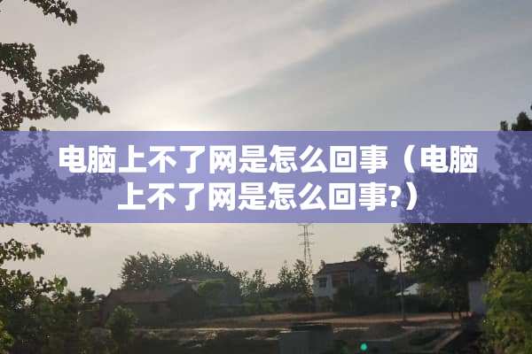 电脑上不了网是怎么回事（电脑上不了网是怎么回事?）