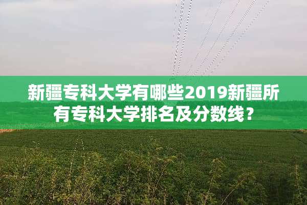 新疆专科大学有哪些2019新疆所有专科大学排名及分数线？