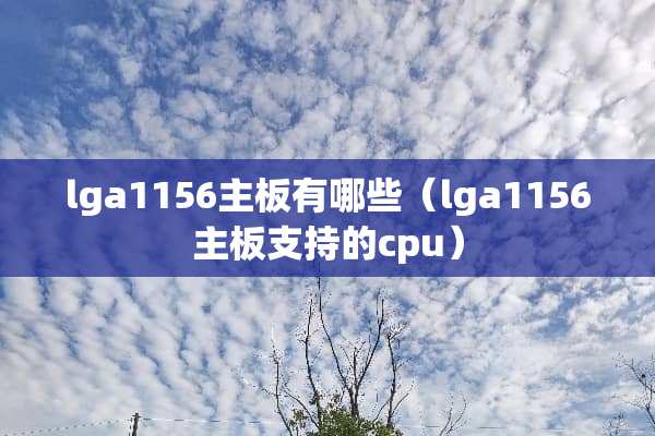lga1156主板有哪些（lga1156主板支持的cpu）