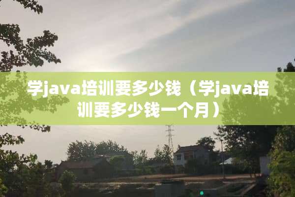 学java培训要多少钱（学java培训要多少钱一个月）