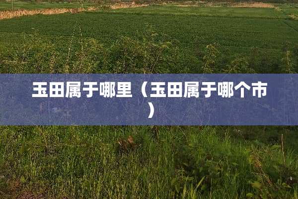 玉田属于哪里（玉田属于哪个市）