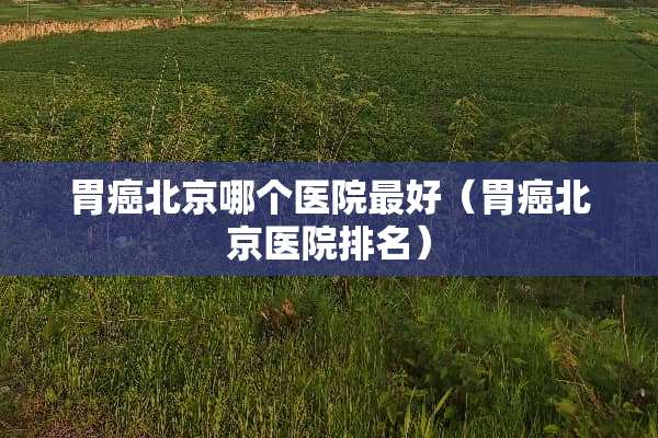 胃癌北京哪个医院最好（胃癌北京医院排名）
