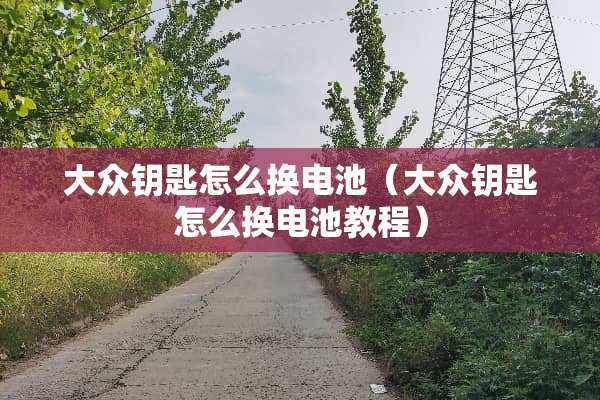大众钥匙怎么换电池（大众钥匙怎么换电池教程）