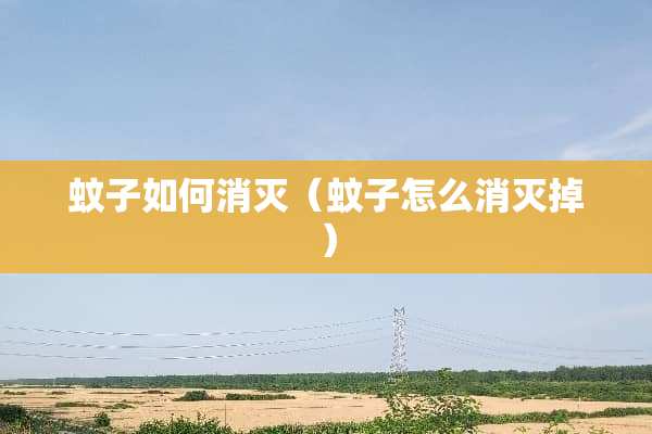 蚊子如何消灭（蚊子怎么消灭掉）