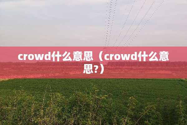 crowd什么意思（crowd什么意思?）