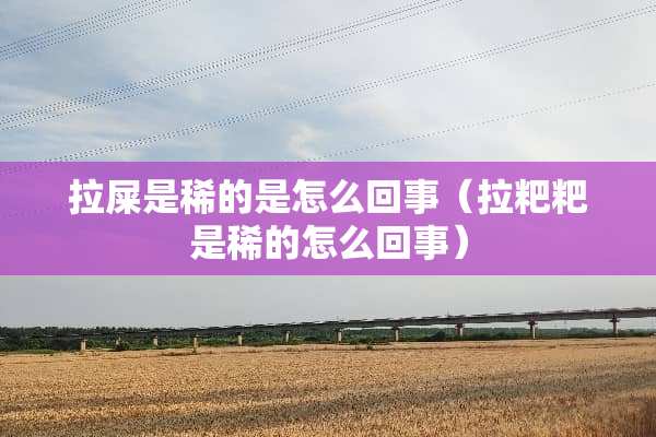 拉屎是稀的是怎么回事（拉粑粑是稀的怎么回事）