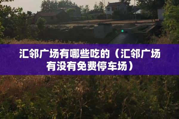 汇邻广场有哪些吃的（汇邻广场有没有免费停车场）