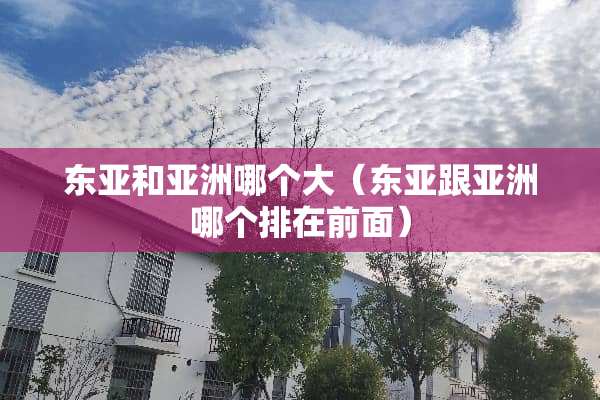 东亚和亚洲哪个大（东亚跟亚洲哪个排在前面）