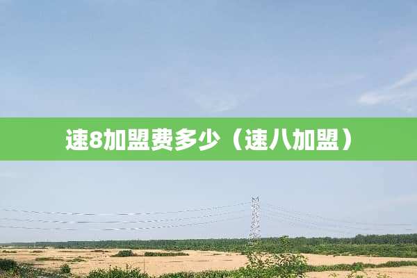 速8加盟费多少（速八加盟）