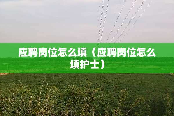 应聘岗位怎么填（应聘岗位怎么填护士）