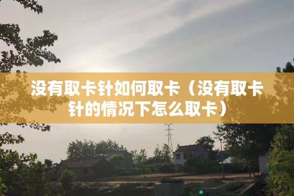 没有取卡针如何取卡（没有取卡针的情况下怎么取卡）