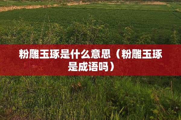 粉雕玉琢是什么意思（粉雕玉琢是成语吗）