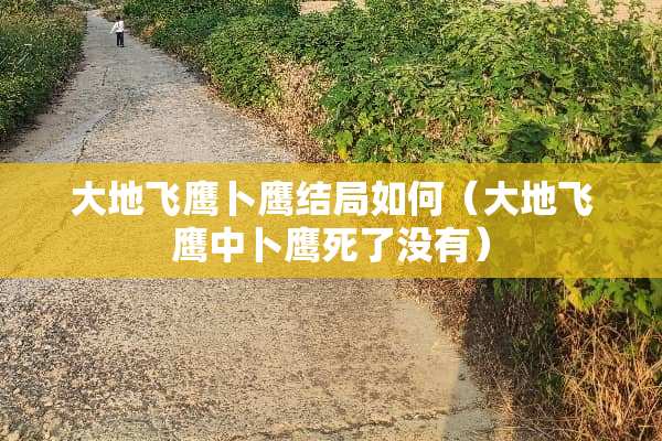 大地飞鹰卜鹰结局如何（大地飞鹰中卜鹰死了没有）