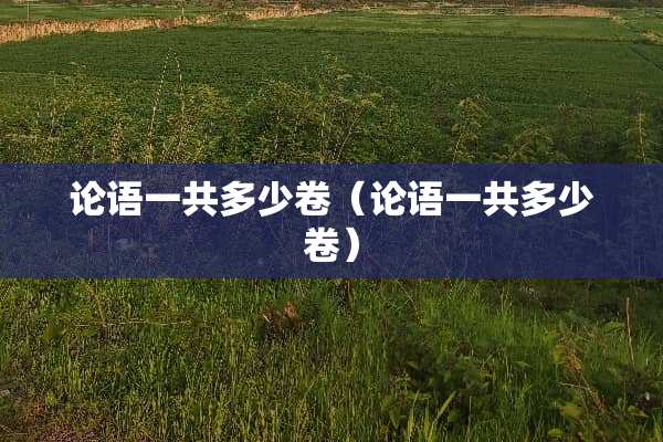 论语一共多少卷（论语一共多少卷）