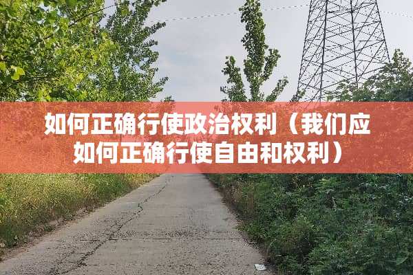 如何正确行使**权利（我们应如何正确行使自由和权利）