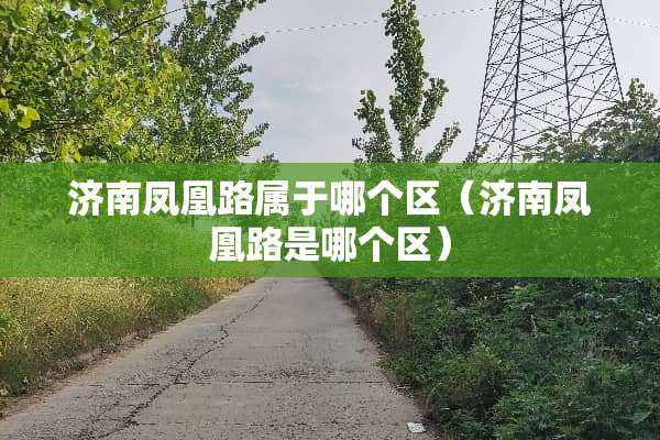 济南凤凰路属于哪个区（济南凤凰路是哪个区）